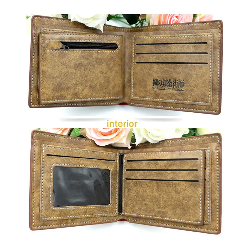 Fullmetal Alchemist Mens Wallet Ouroboros Snake Sign Cartoon PU Purse