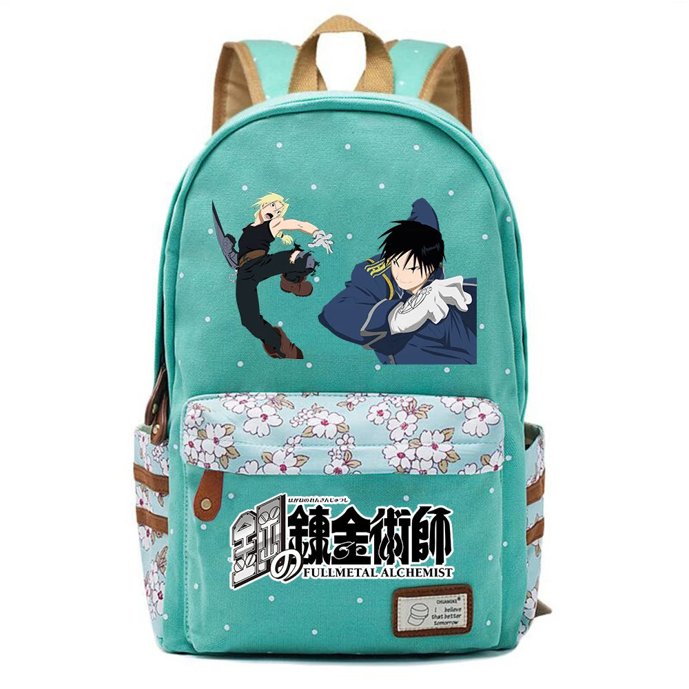 Anime Fullmetal Alchemist Zip Packsack Casual Backpack Unisex