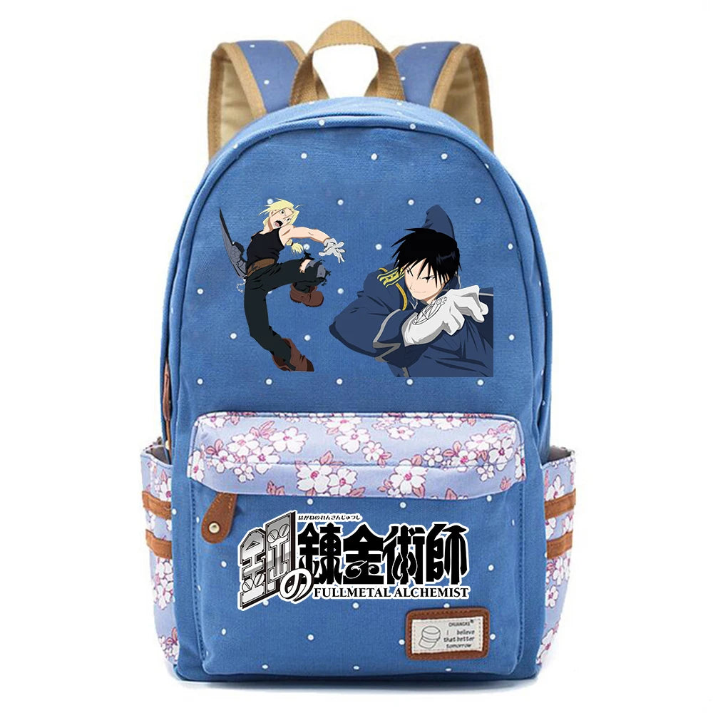 Anime Fullmetal Alchemist Zip Packsack Casual Backpack Unisex