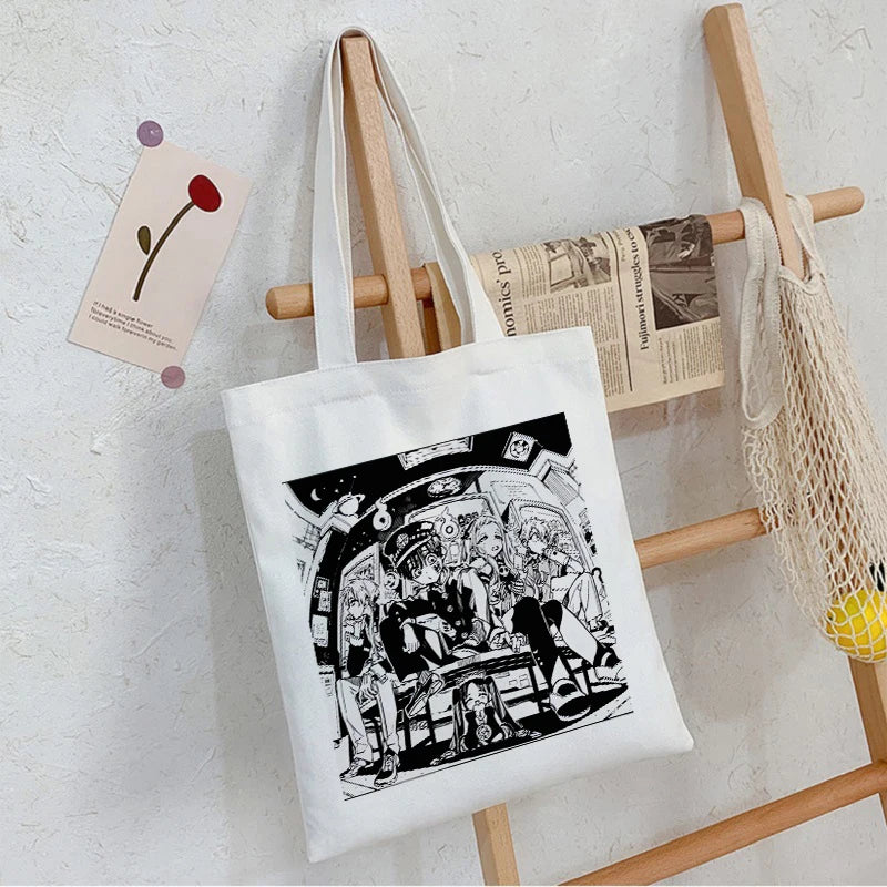 Anime Hanako-kun Women Bag Canvas Shopper Harajuku Gothic Style Shoulder Bag