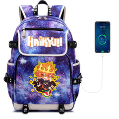 Anime Haikyuu!! Backpack Zipper Canvas Packsack School Laptop Rucksack