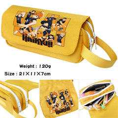 Haikyuu Cartoon Pencil Case Waterproof Student Make Up Bag Zip Boys Girls