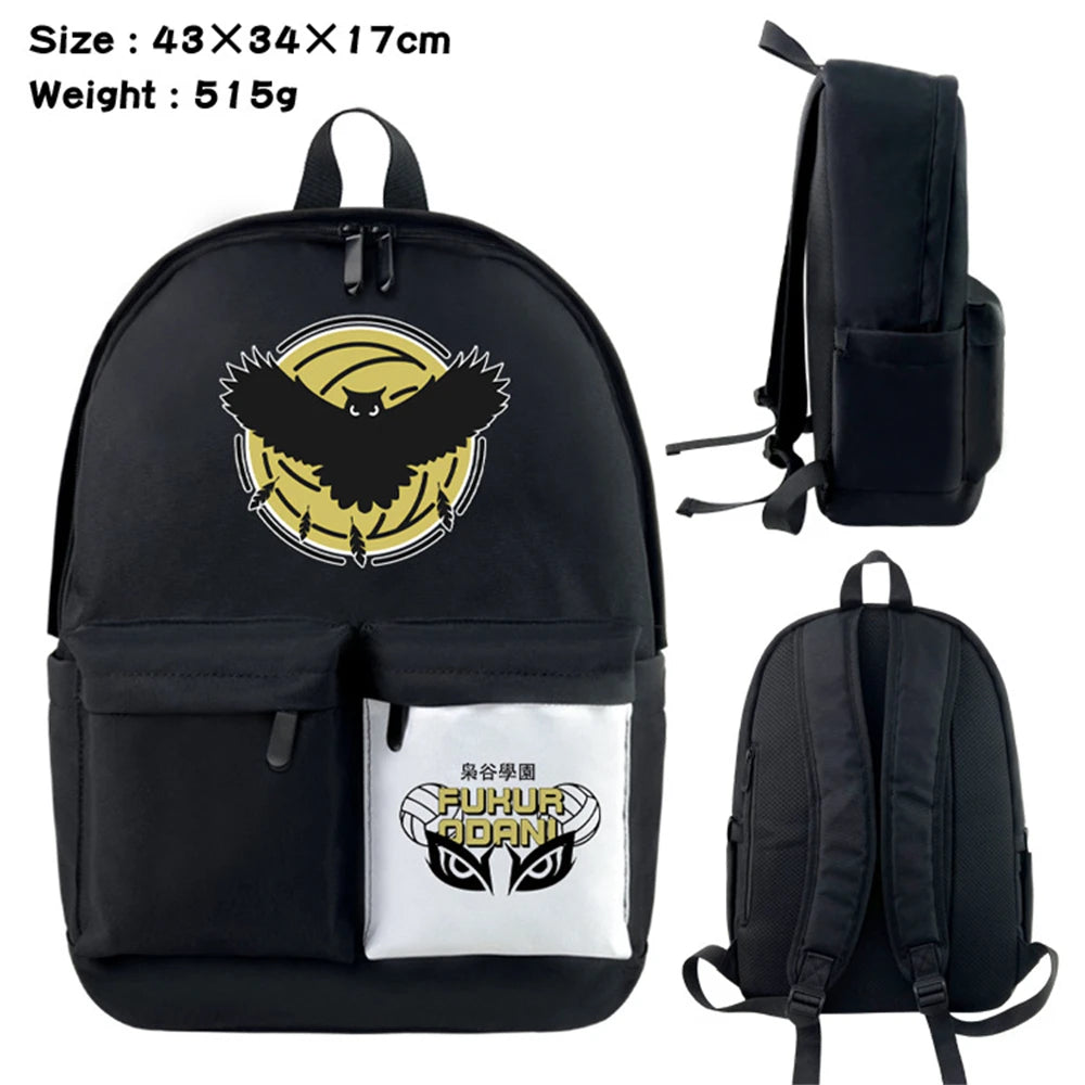 Haikyuu Nylon Backpack Casual Knapsack Student Schoolbag Travel Laptop Bag