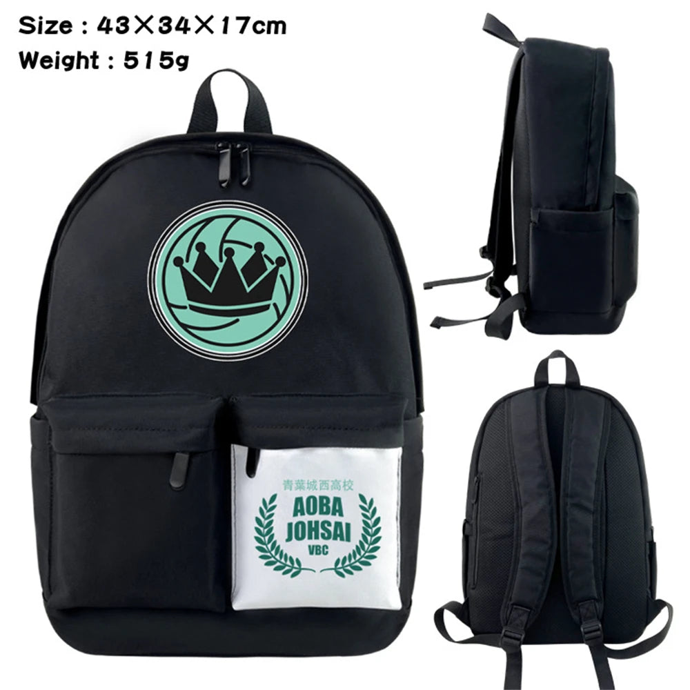 Haikyuu Nylon Backpack Casual Knapsack Student Schoolbag Travel Laptop Bag