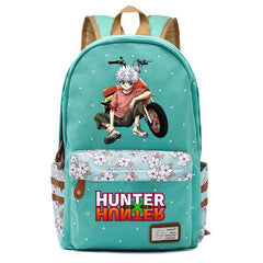 Anime Hunter Hunter Teenager Zip Backpack Student Green Schoolbag