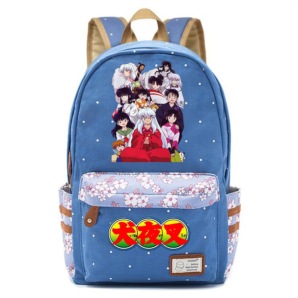 Inuyasha Anime Print Backpack Student Schoolbag Canvas Packsack