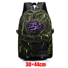 JOJO'S Bizarre Adventure Zipper Packsack Fabric Backpack Unisex Schoolbag