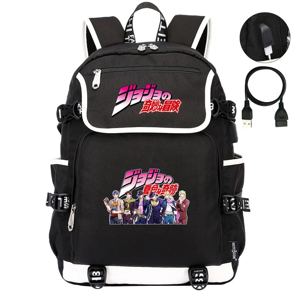 JoJo's Bizarre Adventure Casual Zipper Schoolbag