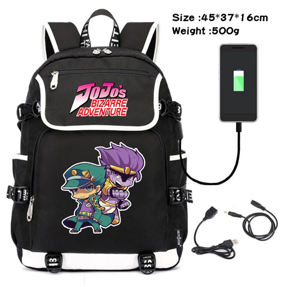 JoJo's Bizarre Adventure Casual Zipper Schoolbag