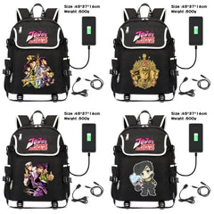 JoJo's Bizarre Adventure USB Charging Travel Laptop Bag Canvas