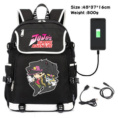 JoJo's Bizarre Adventure USB Charging Travel Laptop Bag Canvas