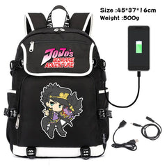 JoJo's Bizarre Adventure USB Charging Travel Laptop Bag Canvas
