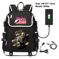JoJo's Bizarre Adventure USB Charging Travel Laptop Bag Canvas