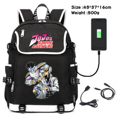JoJo's Bizarre Adventure USB Charging Travel Laptop Bag Canvas