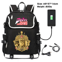 JoJo's Bizarre Adventure USB Charging Travel Laptop Bag Canvas
