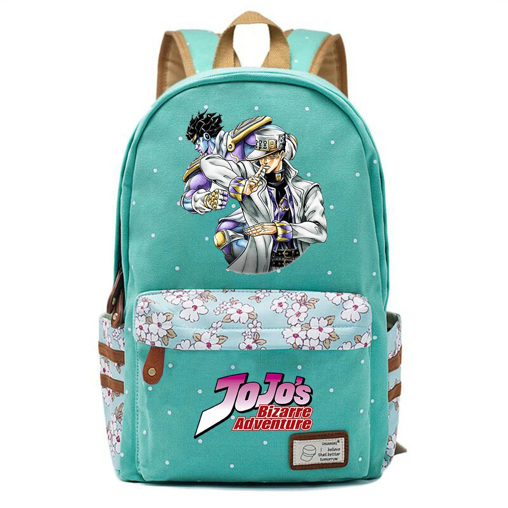 JoJo's Bizarre Adventure Backpack Student Schoolbag Canvas Knapsack
