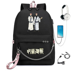 Jujutsu Kaisen Backpack USB Charging Headphone Student Schoolbag