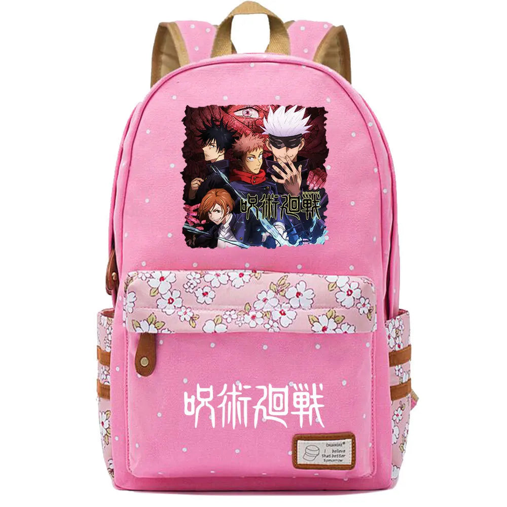 Jujutsu Kaisen Canvas Backpack Teenger Packsack Casual Schoolbag