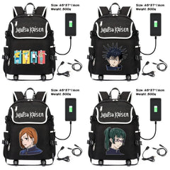 Jujutsu Kaisen Canvas Packsack USB Charging Teenagers Backpack