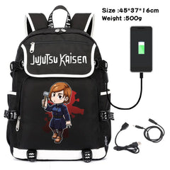 Jujutsu Kaisen Canvas Packsack USB Charging Teenagers Backpack
