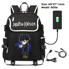 Jujutsu Kaisen Canvas Packsack USB Charging Teenagers Backpack