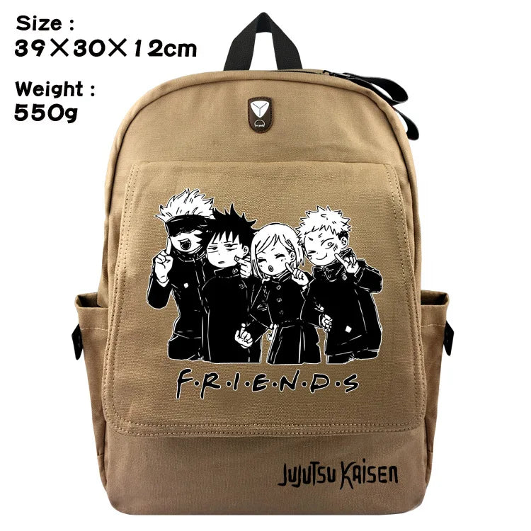 Jujutsu Kaisen Canvas Backpack Student Schoolbag Travel Laptop Cosplay