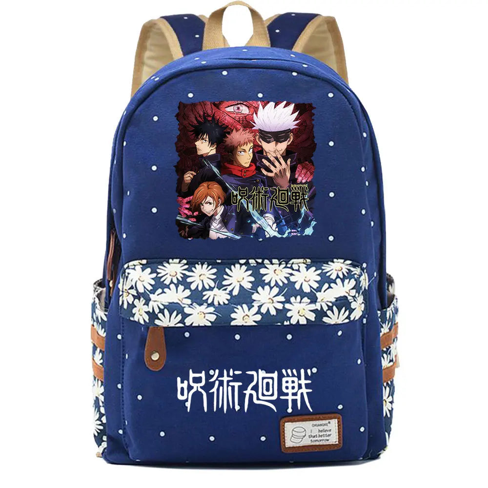 Jujutsu Kaisen Dark Canvas Backpack Schoolbag Laptopbag