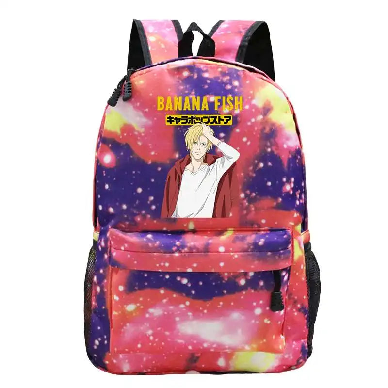 Anime Laptop Banana Fish Backpack School Bag Rucksack Anti Theft Men Backbag
