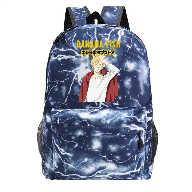 Anime Laptop Banana Fish Backpack School Bag Rucksack Anti Theft Men Backbag