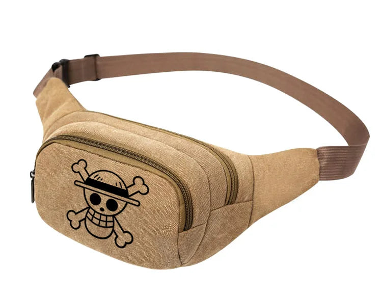 Anime Law Skull Canvas Waist Pack Bag Pouch Belt Travel Hip Casual Fanny Bag