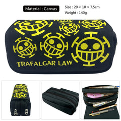 Anime Luffy Law Zip Pencil Case Boys Girls Cosmetic Bag
