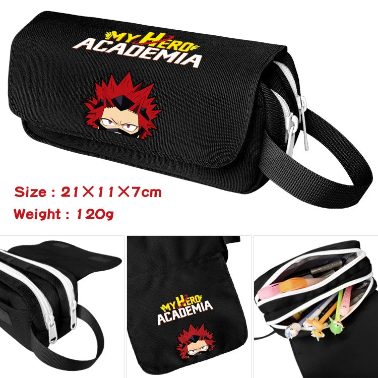 Anime My Hero Academia Deku Shoto Pencil Case Double Zipper School Bags