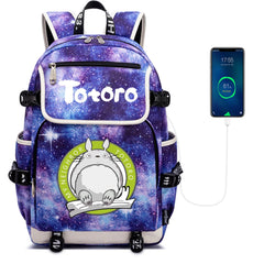My Neighbor Totoro Backpack Canvas Teenger Zipper Packsack Casual School Bag