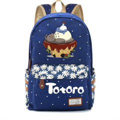 Totoro Canvas Backpack Casual Schoolbag Teenger Packsack Mochila