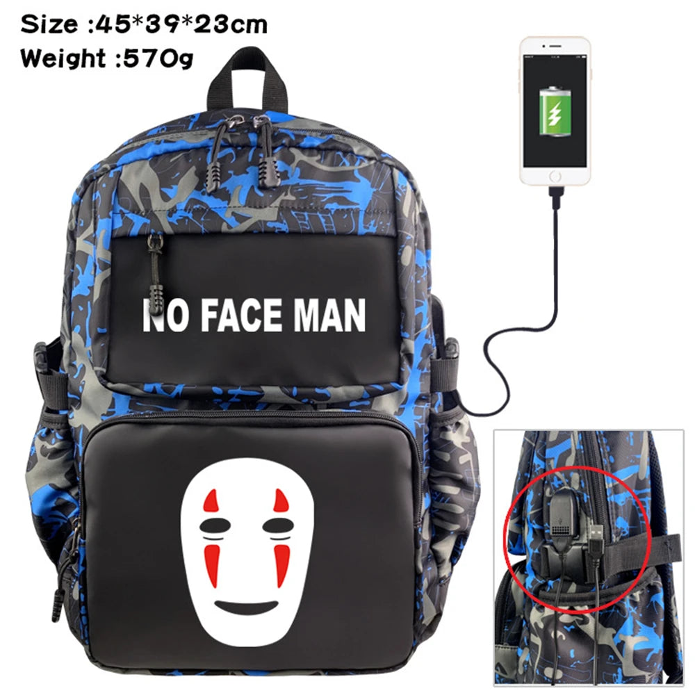 Anime My Neighbor Totoro Backpack Student Schoolbag USB Casual Travel Knapsack