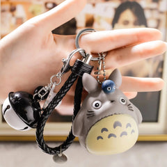 Totoro Cartoon Keychain Lanyard Cat Totoro Ball Pendant Key Rings