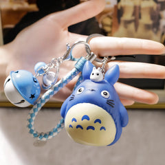 Totoro Cartoon Keychain Lanyard Cat Totoro Ball Pendant Key Rings