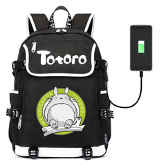 Anime Totoro Casual Backpack Canvas Packsack Zipper School Bag