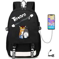 Anime My Neighbor Totoro USB Oxford Schoolbag Teenger Fabric Casual Packsack