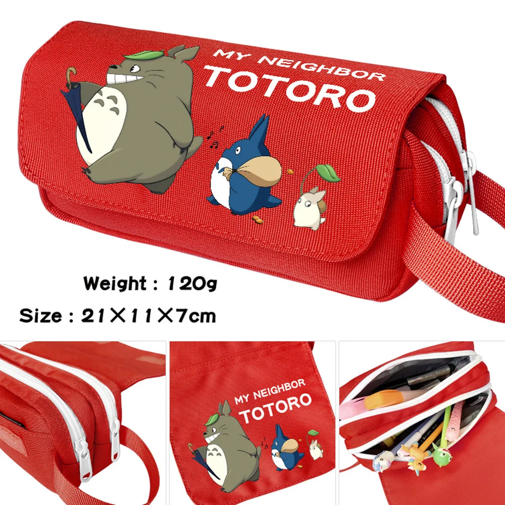 Totoro Pencil Case Student Waterproof Makeup Bag Portable Penbag