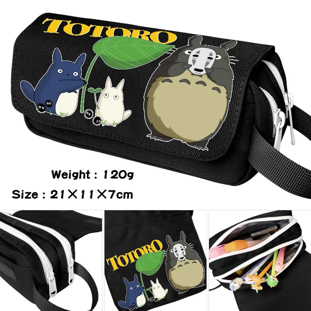 Totoro Pencil Case Student Waterproof Makeup Bag Portable Penbag