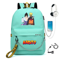 Anime Nylon Backpack USB Charge Schoolbag Teenager Travel Laptop Bag