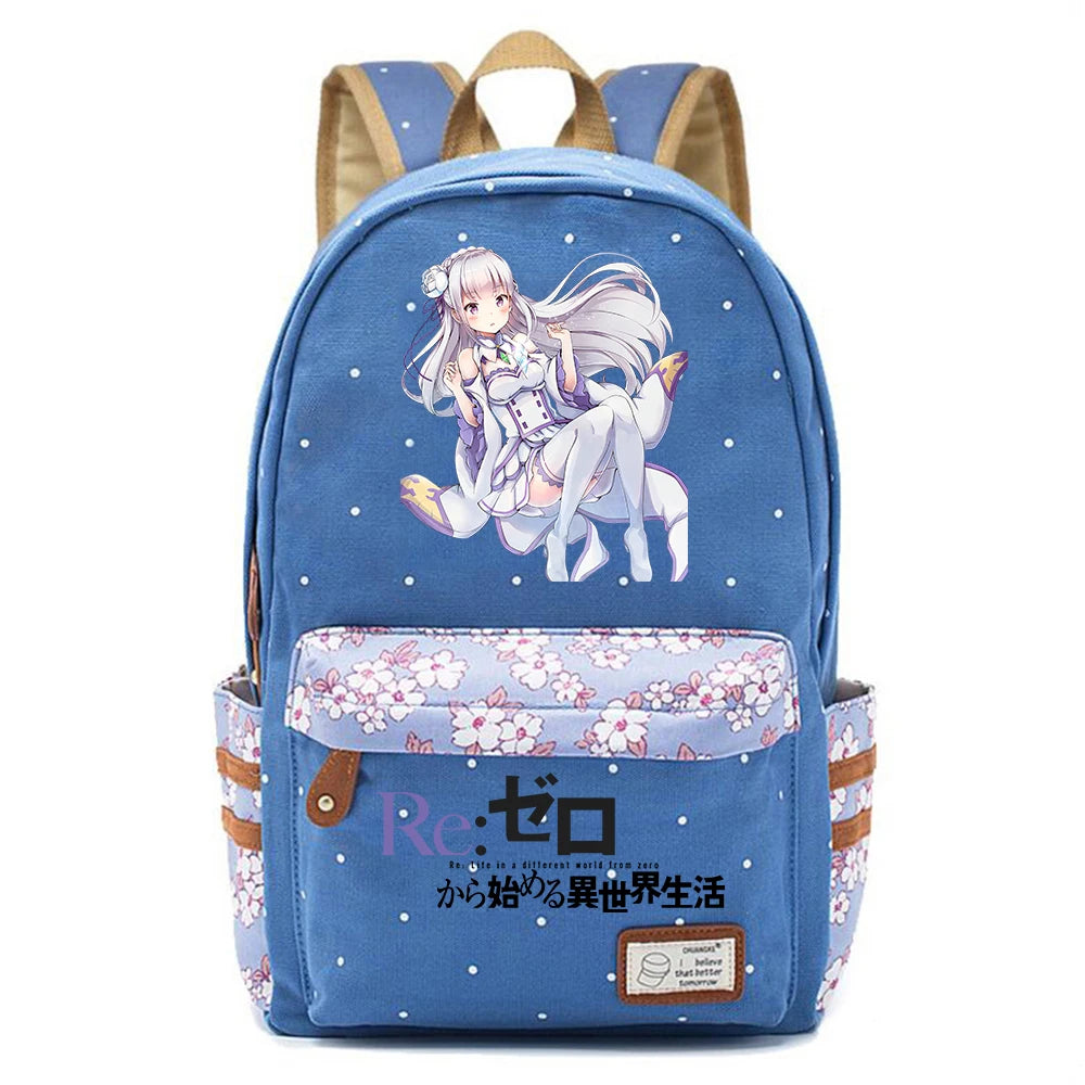 Anime Re:Life In A Different World From Zero Student Backpack