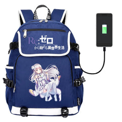 Re:Life In A Different World From Zero Canvas School Bag Backpack