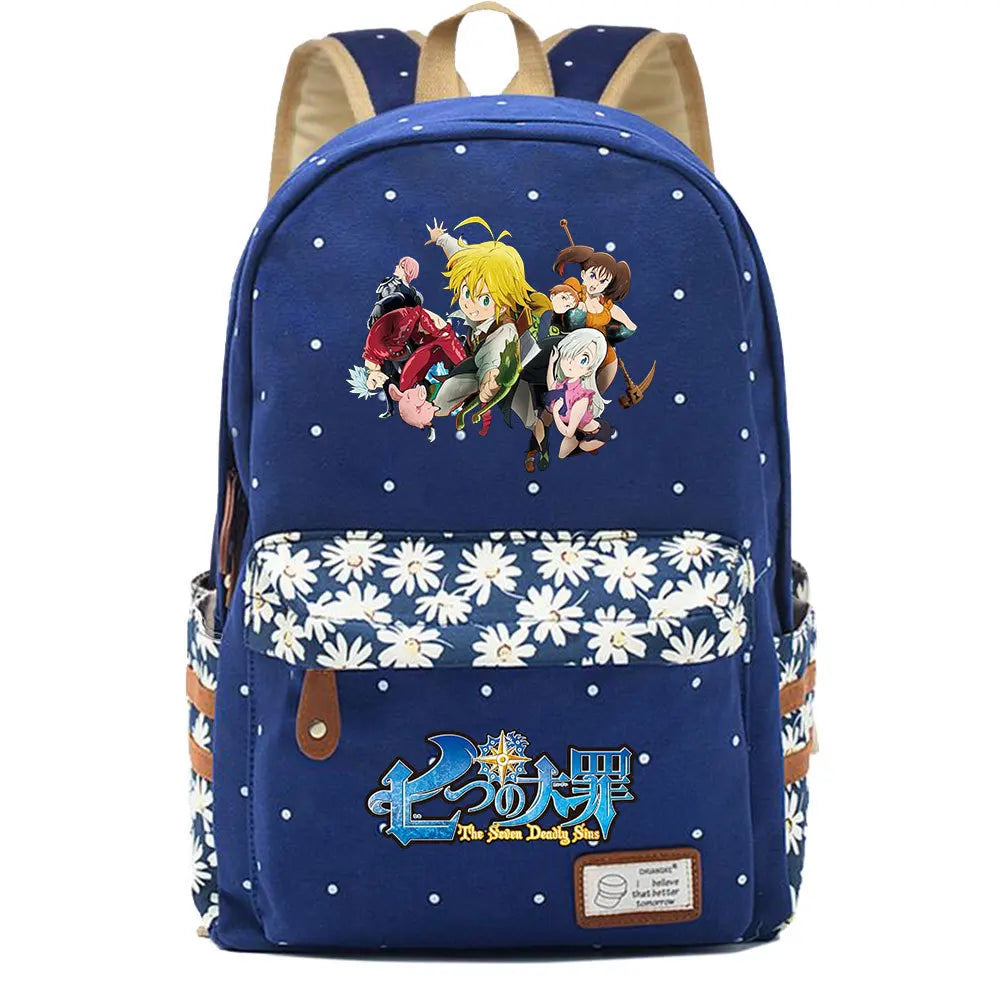 Anime Seven Deadly Sins Teen Backpack Student Schoolbag High Knapsack