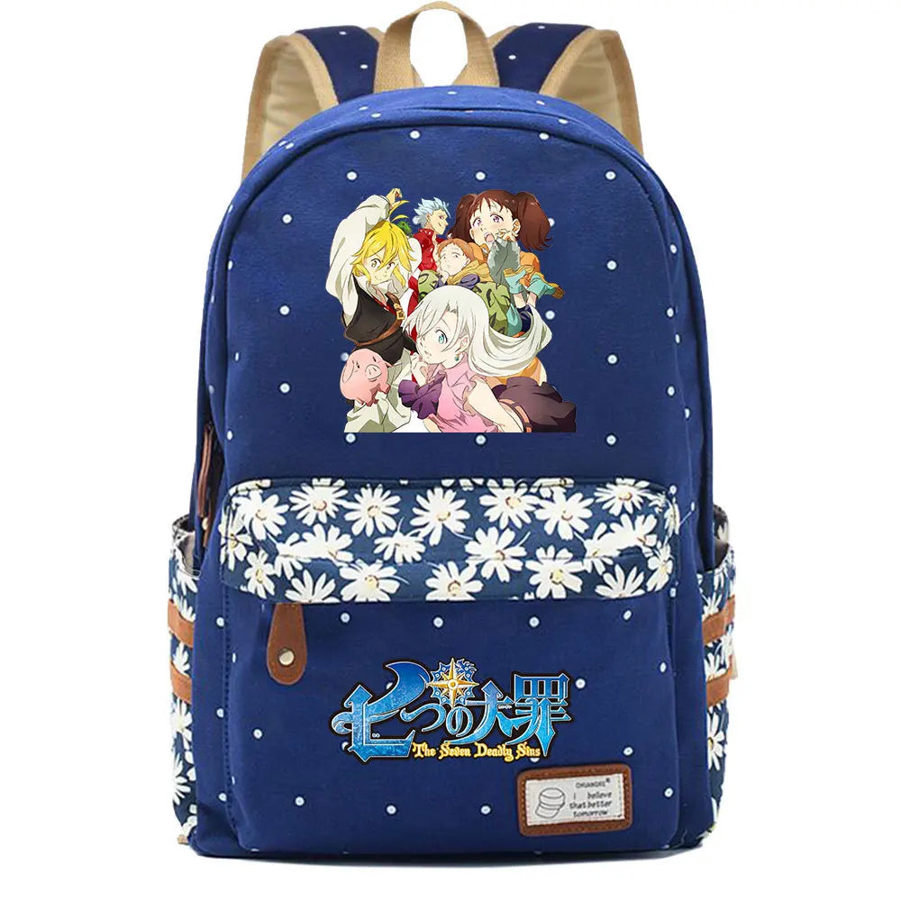 Anime Seven Deadly Sins Teen Backpack Student Schoolbag High Knapsack