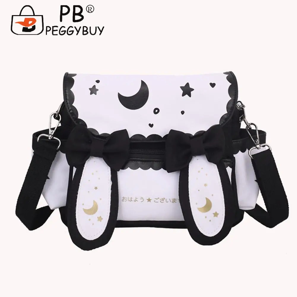 Anime Shoulder Bag Nylon Moon Star Printed Sweet Bow Tie Handle Bags