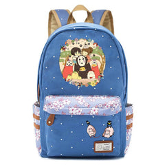 Anime Spirited Away Canvas Backpack Teenger Packsack Casual Zip Schoolbag