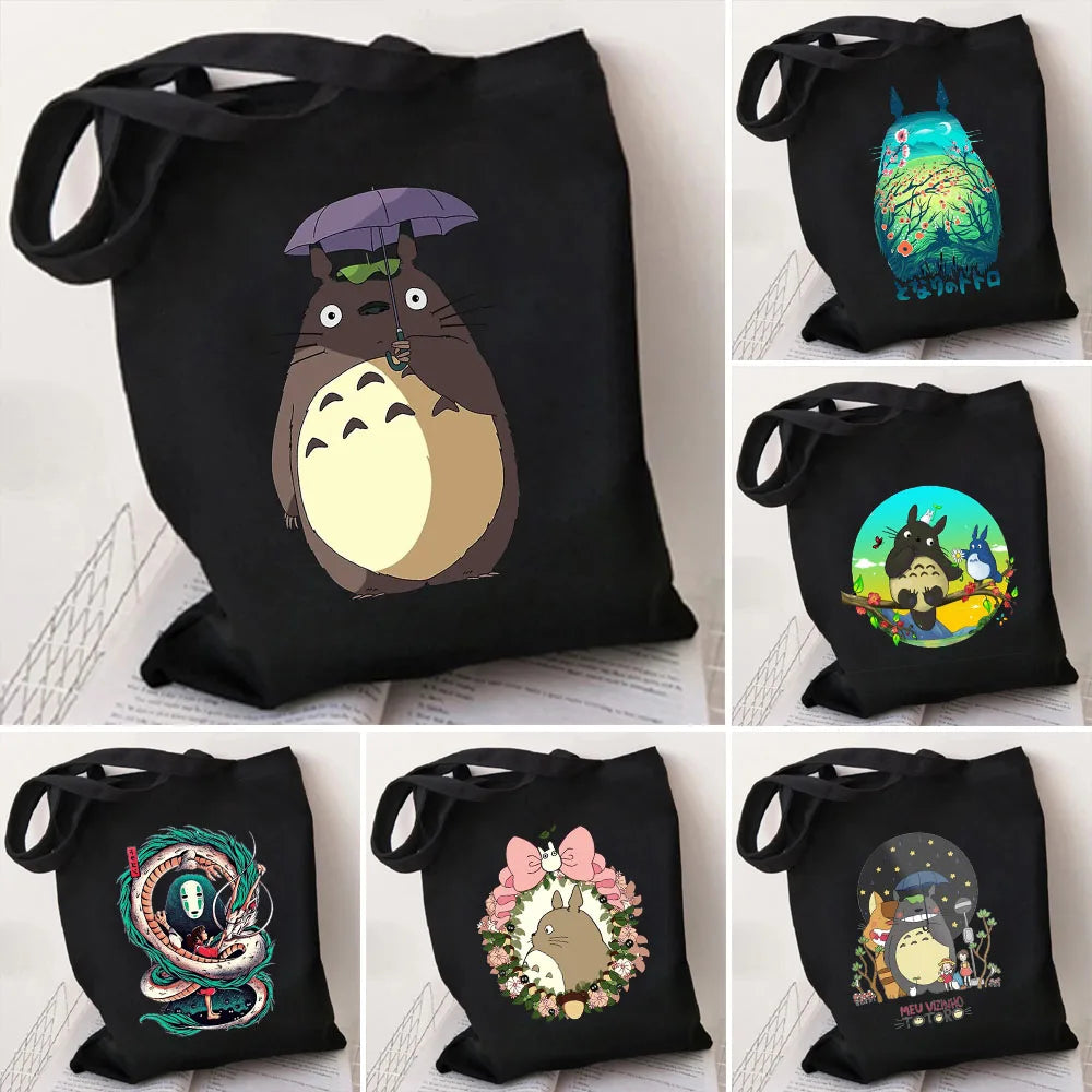 Spirited Away Totoro Shoulder Bag Harajuku Tote Eco Cotton