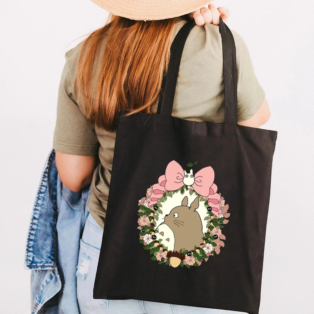 Spirited Away Totoro Shoulder Bag Harajuku Tote Eco Cotton